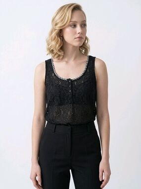 Volcom Black Lace Tank with Monochrome Trim